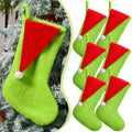 Lunmon 6pcs 18in Red Green Christmas Stockings Faux Fur Holiday Decor by Deal US