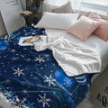Blue Snowflake Christmas Throw Blanket Soft Cozy Fleece 40x60 Inch by Deal US