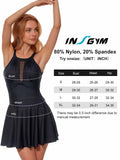 insgym SwimSkirt Bikini Bottoms Alpha Black Ruched Drawstring Size XX_L by Deal US