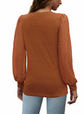 OFEEFAN Womens Puff Sleeve Top Caramel Long Sleeve Size S by Deal US