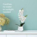 Angerlo 13" White Artificial Butterfly Orchid Ceramic Vase Decor by Deal US