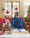 Blue Snowflake Christmas Throw Blanket Soft Cozy Fleece 40x60 Inch by Deal US