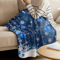 Blue Snowflake Christmas Throw Blanket Soft Cozy Fleece 40x60 Inch by Deal US