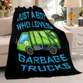 Boy Who Loves Garbage Trucks Soft Flannel Blanket Cozy 50x40 Kids Throw by Deal US