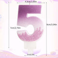 Zi Lan MGJJB-17 Rose Pink Gradient Number 17 Birthday Candle Cake Topper by Deal US
