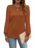 OFEEFAN Womens Puff Sleeve Top Caramel Long Sleeve Size S by Deal US