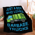 Boy Who Loves Garbage Trucks Soft Flannel Blanket Cozy 50x40 Kids Throw by Deal US
