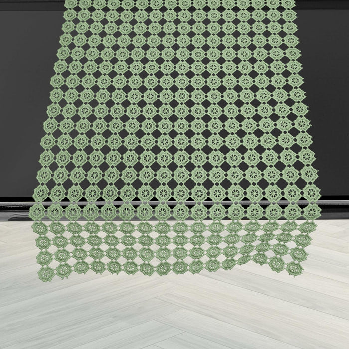 Elegant Comfort Table Runner Green Crochet Luxury Embroidery 16x20 Inch by Deal US