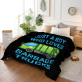 Boy Who Loves Garbage Trucks Soft Flannel Blanket Cozy 50x40 Kids Throw by Deal US