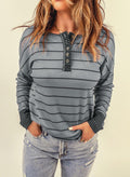EVALESS Womens Brown Waffle Knit Henley Top Long Sleeve Size XS by Deal US
