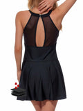 insgym SwimSkirt Bikini Bottoms Alpha Black Ruched Drawstring Size XX_L by Deal US