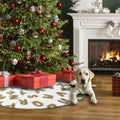 AISENO 48 Inch White Plush Alphabet Christmas Tree Skirt Faux Fur Decor by Deal US
