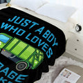 Boy Who Loves Garbage Trucks Soft Flannel Blanket Cozy 50x40 Kids Throw by Deal US