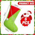 Lunmon 6pcs 18in Red Green Christmas Stockings Faux Fur Holiday Decor by Deal US
