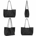 ZFZGFRCS Faux Leather Tote Bag Large Beige Handbag with Wallet by Deal US