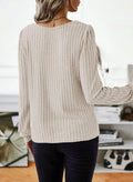 Samefar Womens Long Sleeve Blouse Casual Round Neck Apricot Size S by Deal US