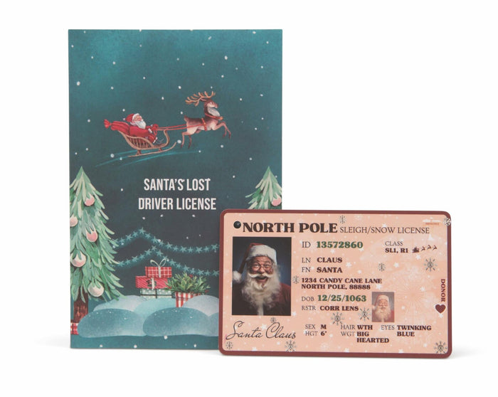 Santa's Lost Driver License Christmas Ornament with String & Envelope by Deal US