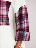 HWOKEFEIYU Women's Cotton Long Sleeve Shirt Red Grid Size M by Deal US
