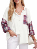 HWOKEFEIYU Women's Cotton Long Sleeve Shirt Red Grid Size M by Deal US