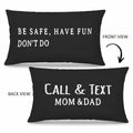 Mingnei Call Your Mom Reversible Decorative Pillow Cover 12x20 Black by Deal US
