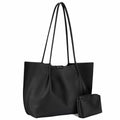 ZFZGFRCS Faux Leather Tote Bag Large Beige Handbag with Wallet by Deal US