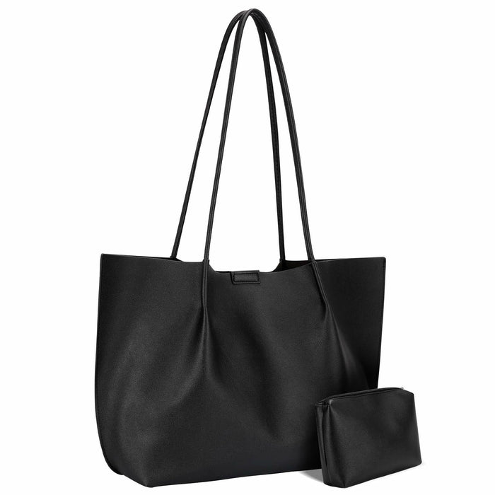 ZFZGFRCS Faux Leather Tote Bag Large Beige Handbag with Wallet by Deal US