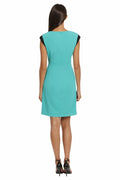 Donna Morgan Women's Teal Green Extended Shoulder Cap Sleeve Sheath Dress - Sz10 by Deal US