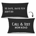 Mingnei Call Your Mom Reversible Decorative Pillow Cover 12x20 Black by Deal US