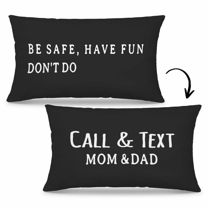 Mingnei Call Your Mom Reversible Decorative Pillow Cover 12x20 Black by Deal US