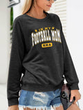 BANGELY Women's Football Mom Sweatshirt Crewneck Long Sleeve Dark Grey - XXL by Deal US