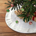 USILAND Christmas Tree Skirt White Faux Fur Rhombus Texture Size 32 by Deal US