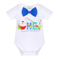 Big One Boys Bowtie Romper Suspenders Diaper Cover Hat Royal Blue Size 6-12M by Deal US