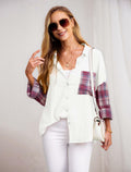HWOKEFEIYU Women's Cotton Long Sleeve Shirt Red Grid Size M by Deal US