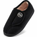 HARENCE Women's Adjustable Memory Foam Fur Lined Slippers Black Size 42/43 by Deal US
