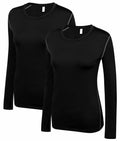 WANAYOU Women's Compression Dry Fit Long Sleeve Shirt 2 Pack Black Size M by Deal US