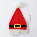 INOGIH Christmas Santa Hat Knitted Beanie Pom Pom Winter Cap Unisex - Size M by Deal US