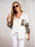 HWOKEFEIYU Cotton Button Down Shirt Women Casual Brown Grid Size S by Deal US