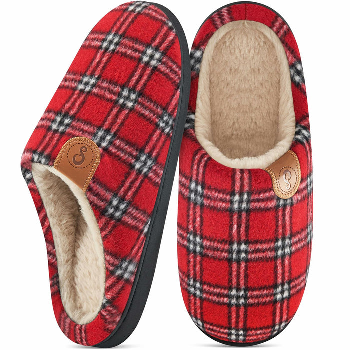 Ablanczoom Unisex Memory Foam House Slippers Slip On Anti Skid Red Size 46/47 by Deal US
