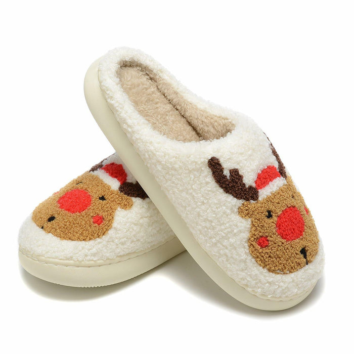 Jogyew Women Christmas Reindeer Holiday Slippers Red Size US 6-7B(M) by Deal US