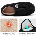HARENCE Women's Adjustable Memory Foam Fur Lined Slippers Black Size 42/43 by Deal US