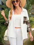HWOKEFEIYU Cotton Button Down Shirt Women Casual Brown Grid Size S by Deal US