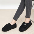HARENCE Women's Adjustable Memory Foam Fur Lined Slippers Black Size 42/43 by Deal US