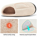 HARENCE Women's Slippers Memory Foam Adjustable Fur Lined Size 38/39 by Deal US