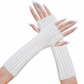Hmxpls Knitted Kawaii Arm Warmers Wrist Warmers Women White by Deal US
