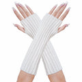 Hmxpls Knitted Kawaii Arm Warmers Wrist Warmers Women White by Deal US