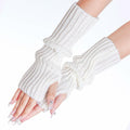 Hmxpls Knitted Kawaii Arm Warmers Wrist Warmers Women White by Deal US