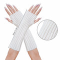 Hmxpls Knitted Kawaii Arm Warmers Wrist Warmers Women White by Deal US