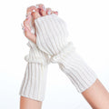 Hmxpls Knitted Kawaii Arm Warmers Wrist Warmers Women White by Deal US