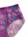 OYOANGLE Women's Floral Print Sheer Panties Mid Waist 3 Pc Multicolor Size L by Deal US
