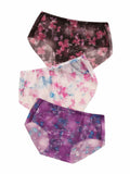 OYOANGLE Women's Floral Print Sheer Panties Mid Waist 3 Pc Multicolor Size L by Deal US